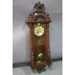 A FINE 19th CENTURY KINGWOOD AND MAHOGANY CASED VIENNA WALL CLOCK,