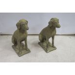 A PAIR OF COMPOSITION SANDSTONE FIGURES,