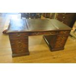 A 19th CENTURY MAHOGANY DESK,