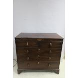 A GEORGIAN MAHOGANY AND SATINWOOD CROSS BANDED CHEST,