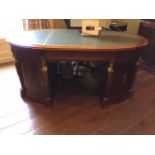 A VERY FINE CONTINENTAL MAHOGANY AND GILT BRASS MOUNTED DESK,