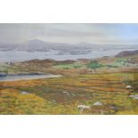 K HARVEY View of the Rosses Islands from Arranmore Oil on paper Signed Lower Right Inscribed