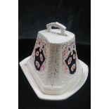 A 19TH CENTURY BELL SHAPED CHEESE DISH the white ground with gilt decoration