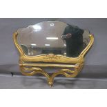 A CONTINENTAL GILTWOOD WALL MOUNTED CONSOLE TABLE,