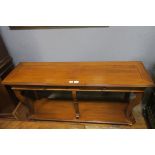 A CONTINENTAL CHERRYWOOD CONSOLE TABLE,