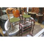 A PAIR OF 19TH CENTURY BEECHWOOD SIDE CHAIRS together with a folding table a rush upholstered chair