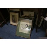 A COLLECTION OF VARIOUS PICTURES to include needlework panels oils watercolours etc etc
