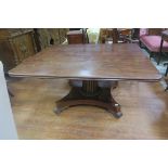 A 19TH CENTURY MAHOGANY POD TABLE the rectangular top with rounded corners and reeded rim above a