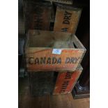 TEN PINE CRATES with carry handles inscribed Canada Dry