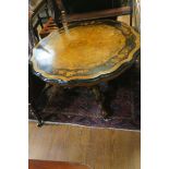 A VERY FINE 19th CENTURY BURR WALNUT AND MARQUETRY CENTRE TABLE,