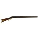 Mid-19th century American, 90-bore / 20-bore combination, over-and-under, mule-ear hammer,