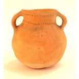 4th Millennium bc. Bronze Age pottery two-handled storage jar.