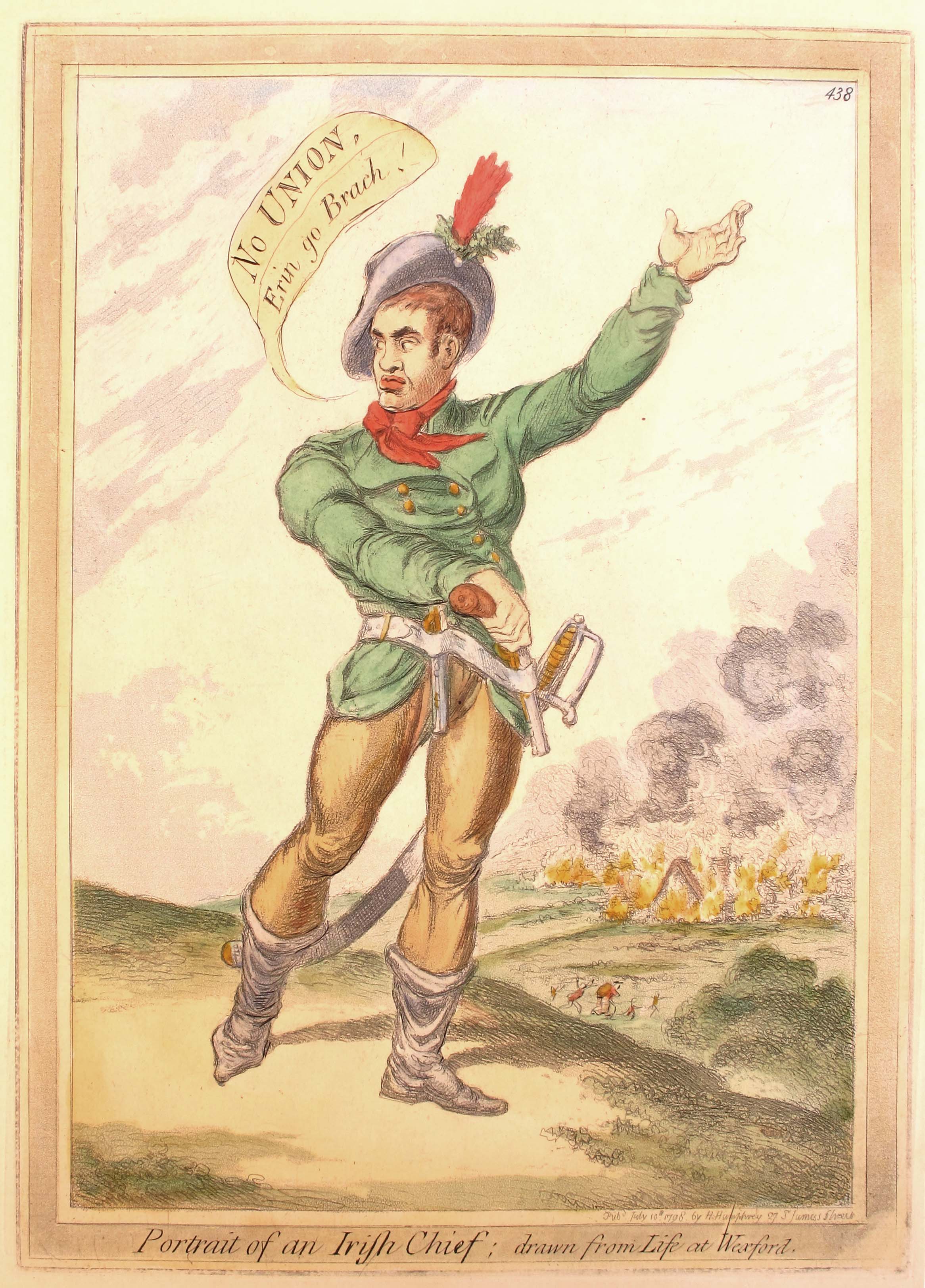 1798 Portrait of an Irish Chief; drawn from Life at Wexford, cartoon by Gillray.