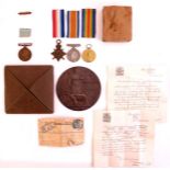 1903-1919 Royal Irish Constabulary and WWI family medal group and death plaque.