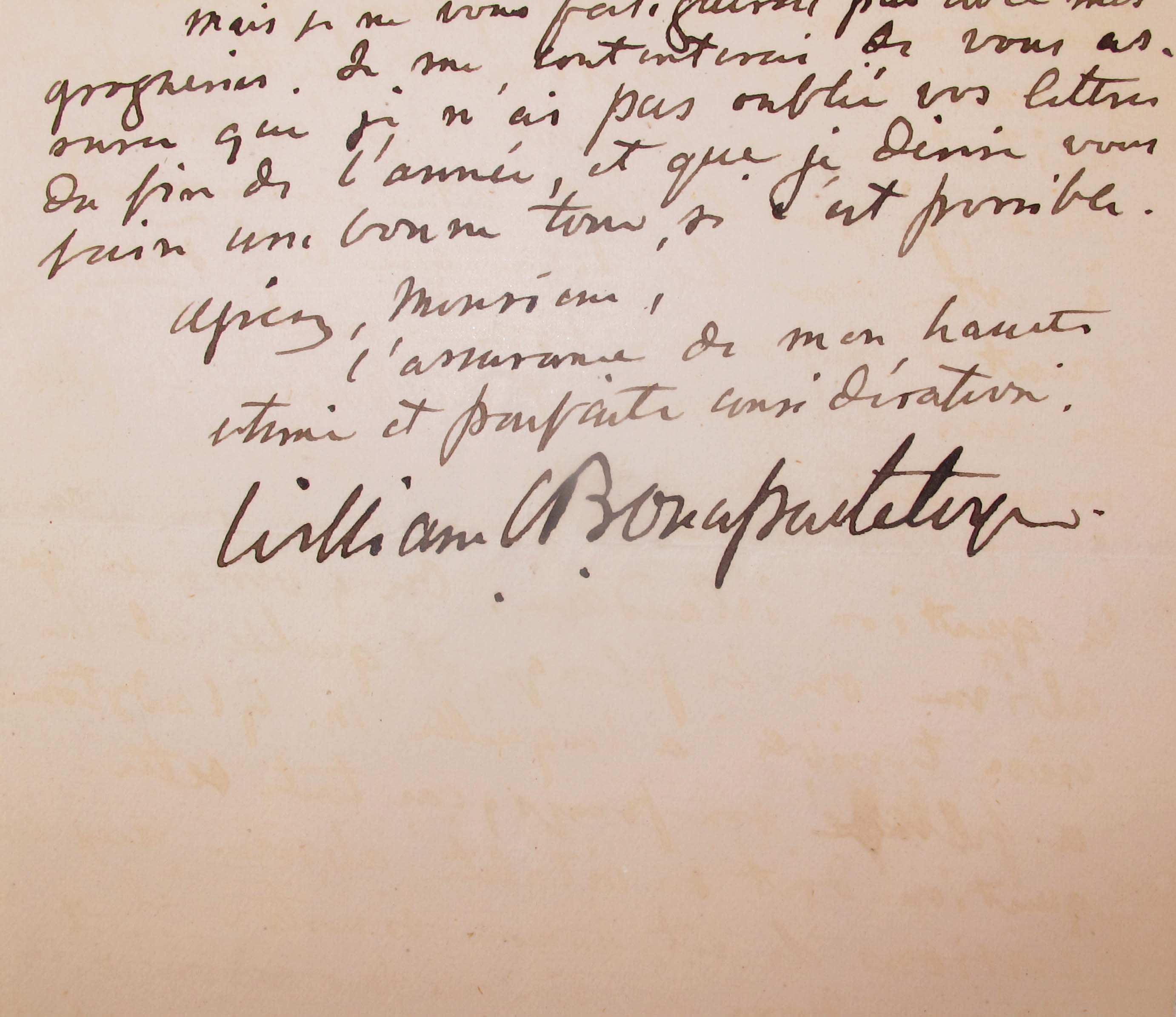 1886 Letter from William Bonaparte Wyse, a two-page, signed, autograph letter in French,