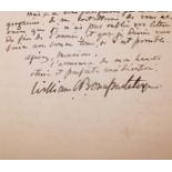 1886 Letter from William Bonaparte Wyse, a two-page, signed, autograph letter in French,
