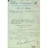 1926, March 11. Document signed by Benito Mussolini and King Vittorio Emanuele III.