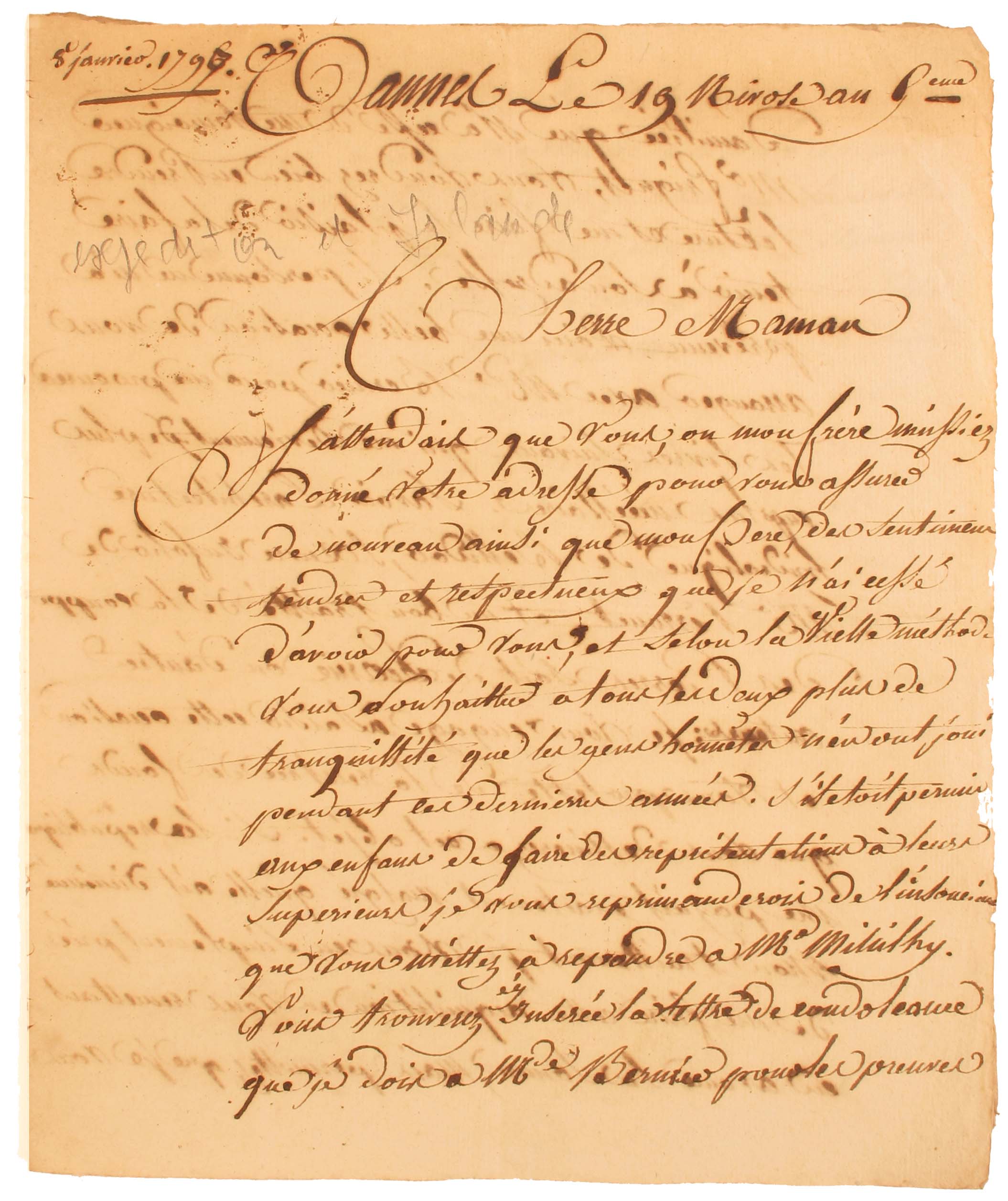 1797 (8 January) Letter regarding the failed French Invasion of Ireland.