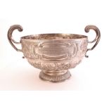 1910 Irish silver punchbowl by West and Son.
