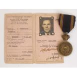 1940-1945 Belgian Prisoner of War Medal together with a Carte de Prisonnier Politique 1940-1945 to