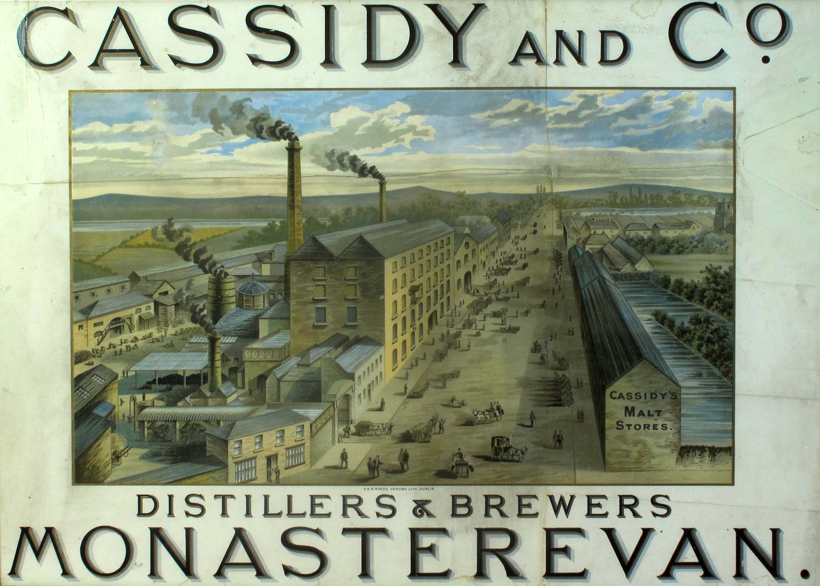 Circa 1920 Whiskey advertising poster. Cassidy & Co.