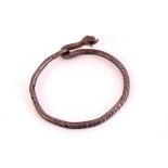 8th-9th century. Viking (Danish) zoomorphic Permian ring fragment. Adapted as a bracelet. 2½" (6.
