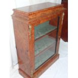 Good quality Victorian style figured walnut ormolu mounted display cabinet with single glazed door