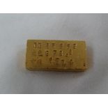 Chinese 1 ozt fine gold bar no. BB 35668, 978.8 / 1000, 1014wt