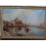 Flaxney Stowell, Peel Castle, Oil on canvas, Signed and dated 1897, 20 x 30 ins.