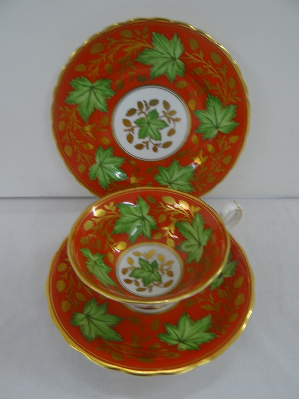 Royal Chelsea c 1950s bone china tea set comprising six cups, saucers and plates decorated with