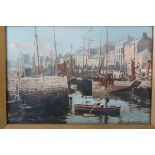 Jonathan Thomas Radcliffe, Douglas Harbour, Oil on canvas, Signed, 7 x 10 ins.