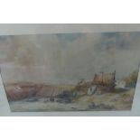 Charles Bentley 1805 - 1854, Cottage by the sea, Watercolour, Signed, 11 x 18 ins.