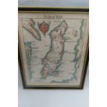 Rocque 1753, The Isle of Man, Hand coloured, Scale 5 miles = 1.125 ins., 7.75 x 6 ins.