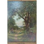 R B Plum,A Herefordshire coppice, Oil on canvas, Signed and dated 1886, 18 x 14 ins.