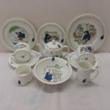 Coalport c1974 breakfast set comprising tea pot, sugar bowl, milk jug, two cups and saucers, three