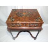 Early 18thC walnut floral marquetry bible box with floral decoration on a later walnut stand, 22 x