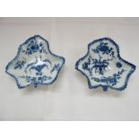 Two Worcester blue and white pickle dishes with Chantilly sprig design and underglaze blue open