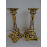 Royal Crown Derby pair of candlesticks, 10.5 inches high. Derby China Pattern No.1128