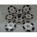 Royal Crown Derby c 1914 / 1915. dessert set comprising six plates 9 inches diameter, one oval