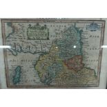 Mercator 1628, (German), Isle of Man, Northumbria, Cumberlandia, Hand coloured, Scale 18 miles - .