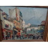 Roger Vuillem (1897 - 1973), Paris Street Scene, Oil on board, Signed and dated '50, 10.5 x 14 ins.