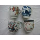 Three Liverpool Pennington's coffee cups circa 1775 - 1785 and one Liverpool Christian's coffee