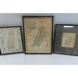 Kitchen 1764, Walpole 1784 and Cary 1805, Three maps of the Isle of Man, Hand coloured