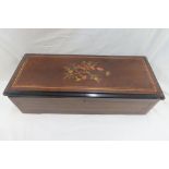 Swiss inlaid rosewood musical box, length of comb, 11 ins., working