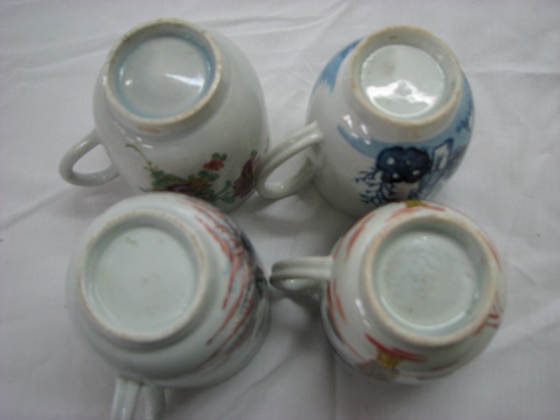 Three Liverpool Pennington's coffee cups circa 1775 - 1785 and one Liverpool Christian's coffee - Image 3 of 3