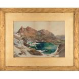 Ernest Louis Lessieux (French, 1848-1925) , "Snowy Mountainous Landscape", watercolor on paper,