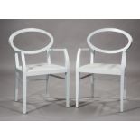 Pair of Contemporary Painted "Zarina" Armchairs , designed by William Sawaya, open backrest,