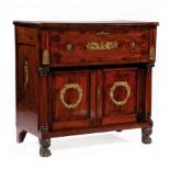 American Classical Bronze-Mounted and Carved Mahogany Secretary/Cabinet , c. 1830-1840, probably New