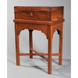 English Rosewood Lap Desk , 19th c., tooled leather writing surface, h. 4 3/8 in., w. 13 7/8 in., d.