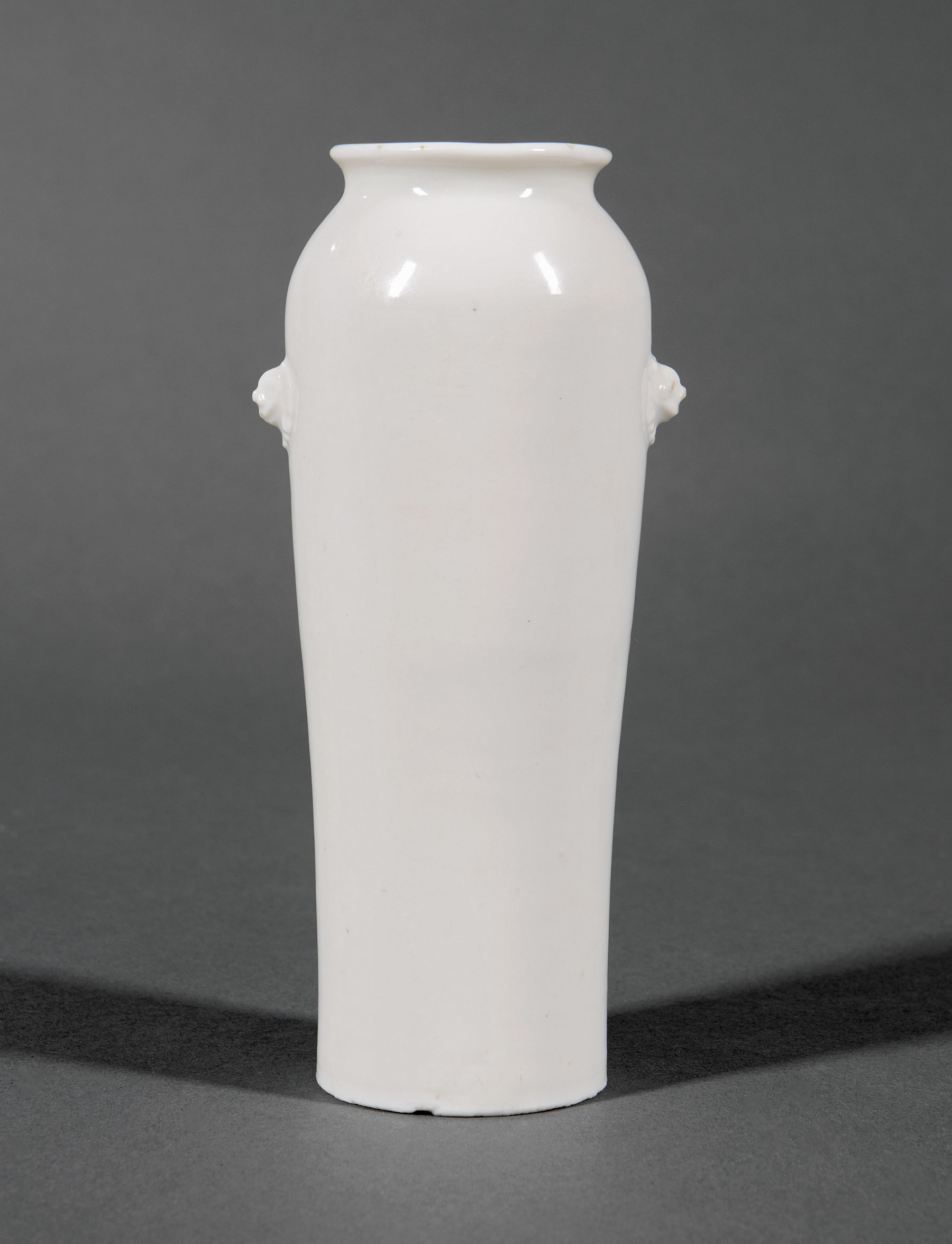 Chinese Blanc de Chine Porcelain Sleeve Vase , Kangxi Period (1662-1722), shoulders with Buddhist